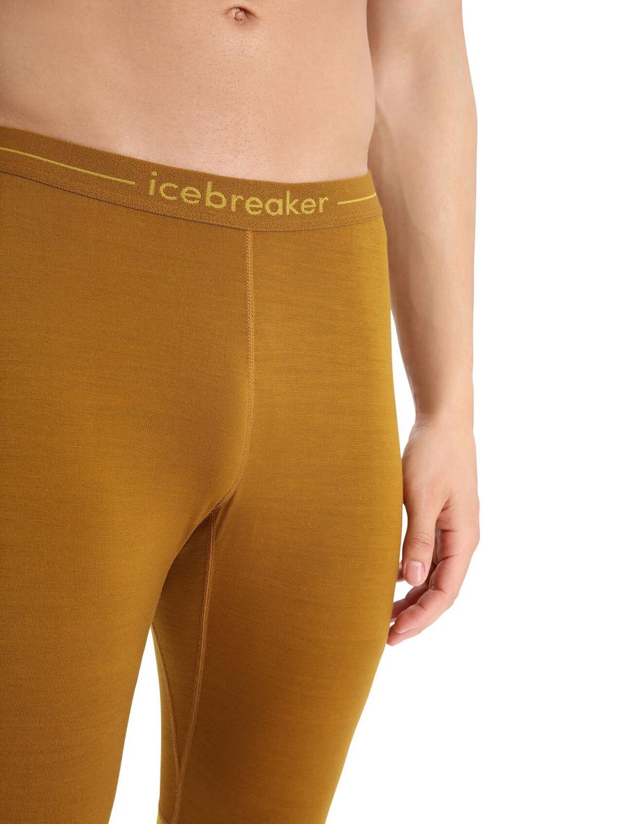 Icebreaker 200 ZoneKnit™ Merino Leggings Miesten Base Layers Kultaiset | FI 1340WNBY